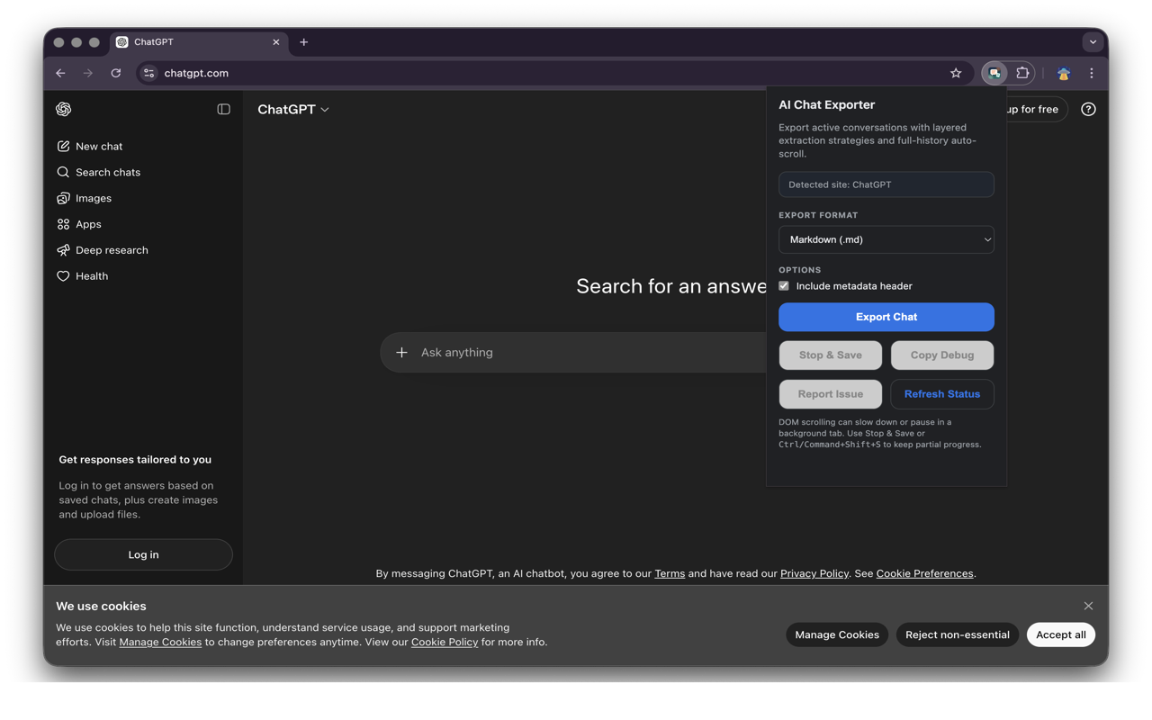ChatArchive screenshot